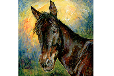 Quinntessential - acrylic horse painting