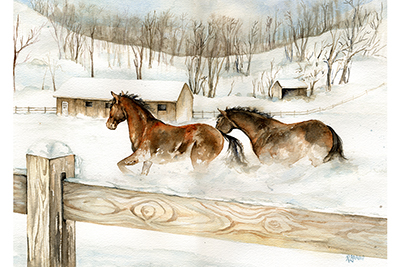 Winter - watercolor painting
