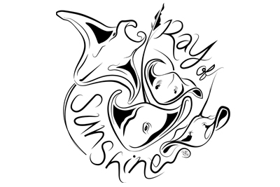 Manta Ray and stingrays digital drawing. Downloadable .svg
