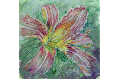 Acrylic daylily flower painting.