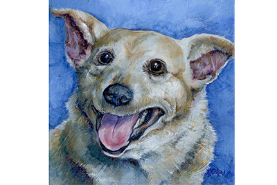 Scout - acrylic dog painting