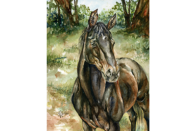 Holly - watercolor horse painting