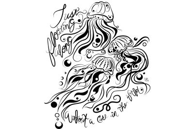 Jellyfish digital drawing. Downloadable .svg